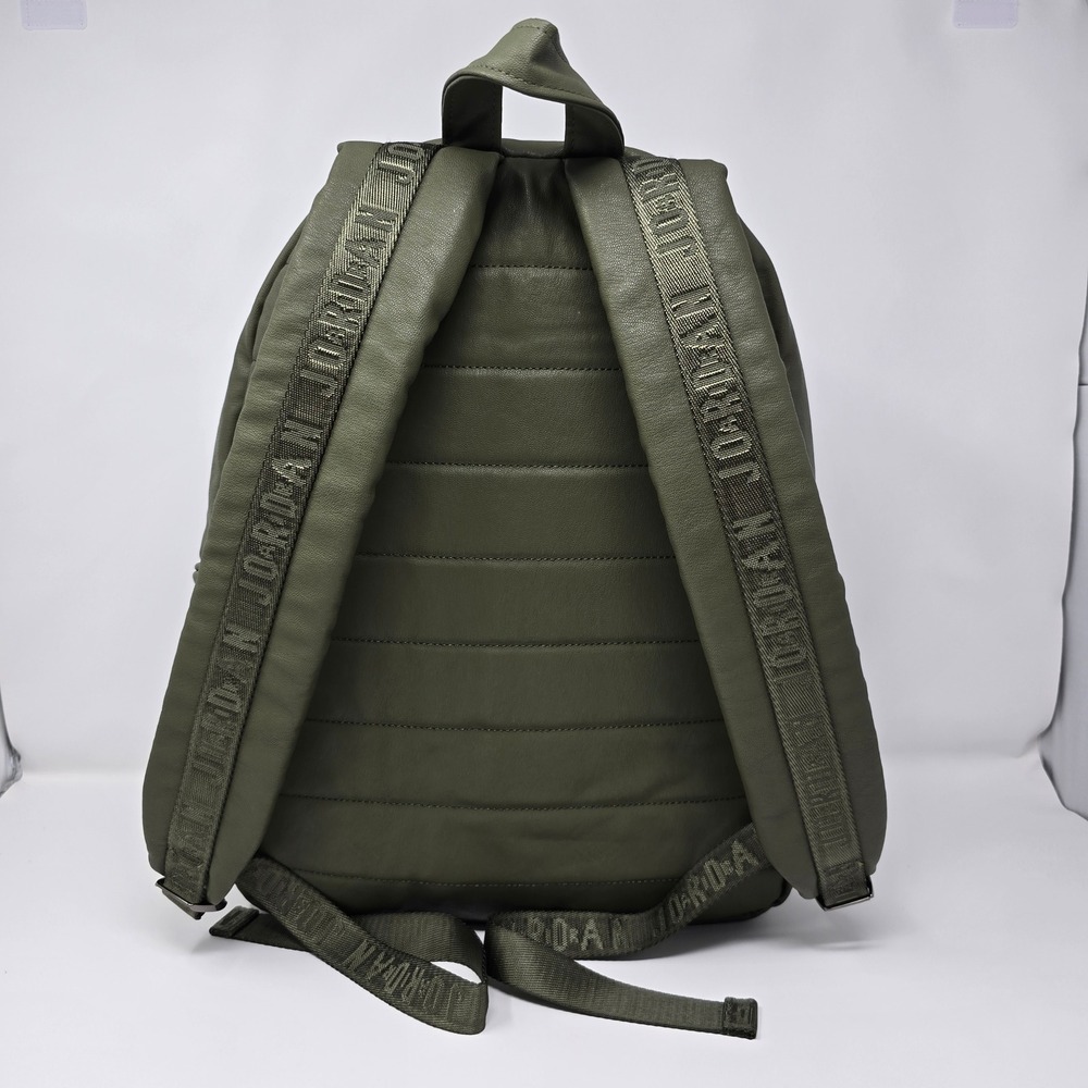 Jordan Regal Air Backpack 16" Olive Green Faux Leather Jumpman Logo Unisex Bag - Picture 4 of 16